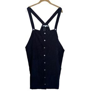 HYFVE Women’s Blue Corduroy Button Front Dress Pockets 3X NEW